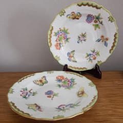HEREND（ヘレンド） ヴィクトリアブーケ デザートプレート 2点セット