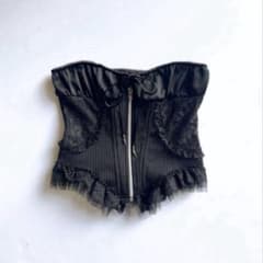 JAN SOLVIE ASSEMBLY フリルビスチェ　ブラック　リトマス JAN SOLVIE ASSEMBLY フリルビスチェ ブラック litmus - メルカリ