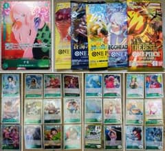 ワンピースカード】未開封パック 5パック ＆ デッキパーツ（緑）セット