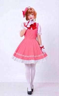 カードキャプターさくら 木之本桜 コスプレ衣装 戦闘服 ワンピース リボンのサムネイル