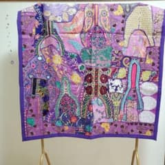 ウォールアート パープル ヴィンテージサリー リメイクラグ - メルカリ