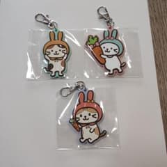 ラバーキーホルダー　ふくふくにゃんこ　3点セットのサムネイル