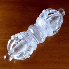 特大】ネパール ヒマラヤ水晶製 金剛杵 バジュラー 905g 空海と密教