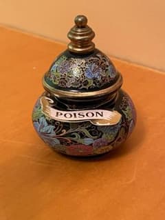 【美品】ギリシャ製 ヴィンテージ 固形香水 陶器 ポット POISON 小物入れのサムネイル