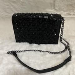 ブラック ビジュー チェーン ショルダーバッグ　ZARA WOMANのサムネイル