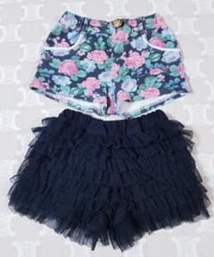2点セット　半ズボン　花柄　フリフリ　レース　ショートパンツ　80　90　送料込のサムネイル