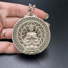 銅 細工 両面透かし彫り釈迦仏 辟邪 開運 風水 招財 置物 工芸品 装飾