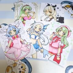 オリジナル手描きイラスト ハガキサイズ 3枚セット - メルカリ