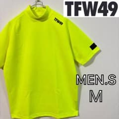 TFW49 半袖モックネックシャツ ネオンイエロー Mサイズ TFW49】高機能半袖モックネックシャツ ゴルフ メンズM イエロー