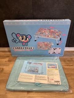ANGEL BLUE 折りたたみテーブル&窓付き収納ボックス 2点セット