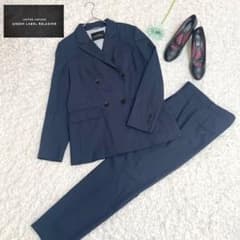 洗える グリーンレーベルリラクシング ネイビー ダブル パンツ