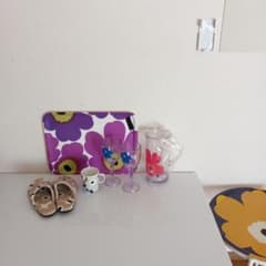 マリメッコ　北欧　トレイ　ピッチャー　カップ　ワインカップ　スリッパ　6点セット マリメッコ 北欧 トレイ ピッチャー カップ ワインカップ