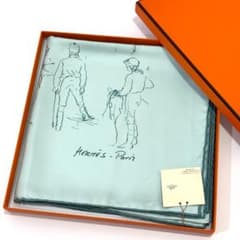 超希少 HERMES シルク スカーフ カレ90 競馬場のクロッキー ストール m28229958109_1.jpg?1758287505