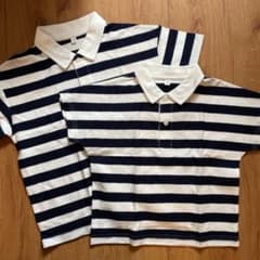 無印良品　ボーダー　ポロシャツ　100.110.120.130.のサムネイル