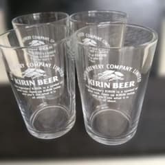 昭和50年代.非売品、当時物　KIRIN BEER ロゴ入り グラス 4個のサムネイル