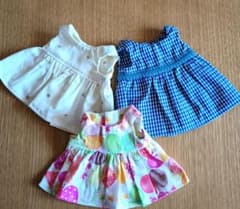 メルちゃんサイズ ワンピース 3着セット ハンドメイド　匿名配送