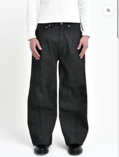 Bante Japanese 3D Wide-Leg Jeans - Blackのサムネイル