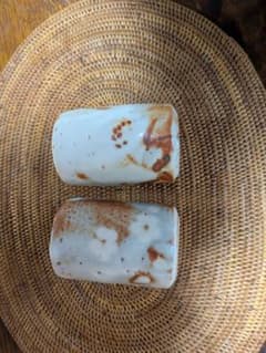 志野焼の湯呑み茶碗　夫婦2個セットのサムネイル