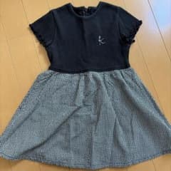 半袖ワンピース 黒と白のチェック柄のサムネイル
