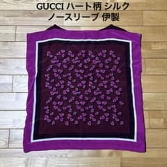 GUCCI 구찌 하트 무늬 실크 민소매 탑스 이탈리아제