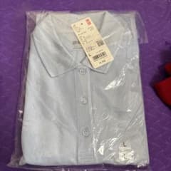 UNIQLO レディース ポロシャツ L ライトブルーのサムネイル