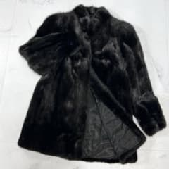 高級 XL ブラックミンク 毛皮 コート 艶あり 滑し柔らか レディース
