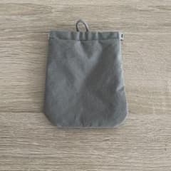 無印良品 リンクルナイロン　片手で開くフラットポーチ グレー　Sのサムネイル