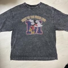 ⚠️今月末まで‼️ Disney ミッキーマウス Tシャツ ダークグレー　LL
