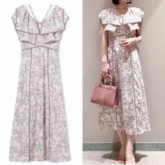 SNIDEL ラッフルカラーワンピース ピンクのサムネイル