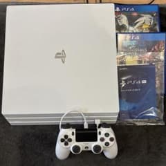 ホワイト PS4 Pro 1TB 本体 コントローラー おまけゲーム付きのサムネイル