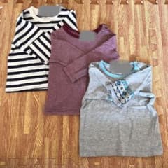 長袖・七分袖Tシャツ　3枚セット　80cmのサムネイル