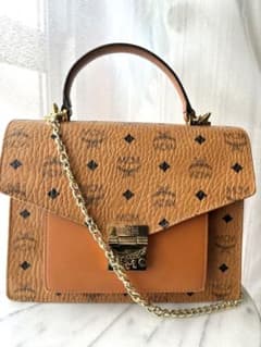 MCM（エムシーエム）パトリシア 2WAY ショルダーバッグ 茶 ブラウン 