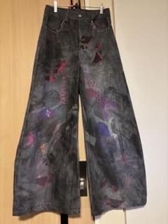 STARTEXCEEDEND デニムパンツ ウォッシュ フルプリント ジーンズのサムネイル