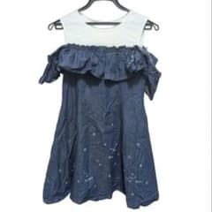 mezzo piano junior-星座刺繍2wayオフショルデニムワンピースのサムネイル