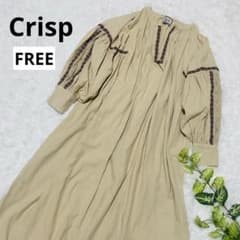 Crisp クリスプ 刺繍 レース ボリュームスリーブ ワンピース ベージュ Fのサムネイル