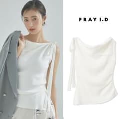 FRAY I.D】アシメネックドレープニット リボン ホワイト - メルカリ