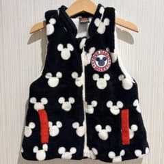 BABYDOLL Disney Mickey Boa Vest, Size 100, Black & White