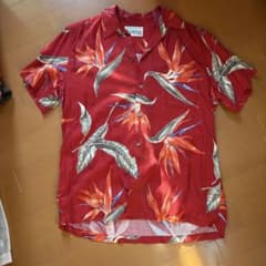 ワコマリア WACOMARIA アロハシャツ レッド 美品 極楽鳥 - メルカリ