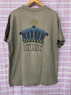 STUSSY◾️80sビンテージ◼️黒タグ・クラウンTシャツ◼️ダメージ系 