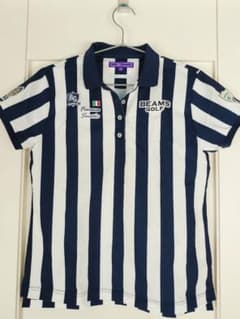 BeamsGolf ネイビー ストライプ ポロシャツ M BEAMS GOLF ポロシャツ ネイビー ホワイト ストライプ M - メルカリ