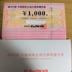 ビックカメラ　株主優待券　10000円分のサムネイル