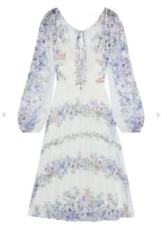 MARCHESA NOTTE花柄 シフォン ワンピース プリーツドレス サイズ2 