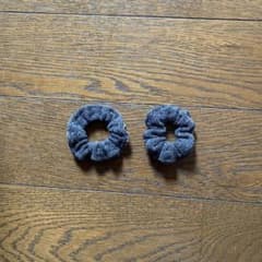 厚地グレーニット調 ヘアゴム2個セット - メルカリ