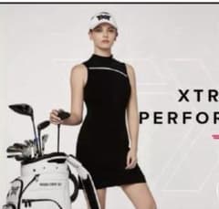 【美品】PXG ゴルフ ワンピース ノースリーブ モノトーン レディース 美品】PXG ゴルフ ワンピース ノースリーブ モノトーン レディース