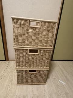 無印良品 重なるブリ材角型バスケット 3個セット - メルカリ