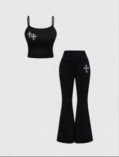 SHEIN ROMWE キャミソール クロスモチーフ ブラック 4XLのサムネイル