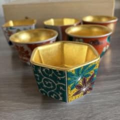 九谷 組盃 ぐい呑 お猪口 金箔 - メルカリ