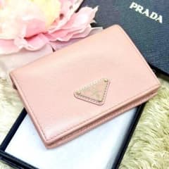 現行美品✨ プラダ RFID内蔵 二つ折り財布 サフィアーノ 三角ロゴ