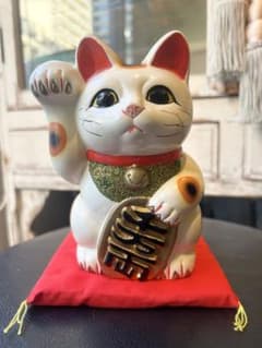 開運招福&良縁を招く⭐︎招き猫⭐︎常滑焼⭐︎白⭐︎右手あげ⭐︎三毛