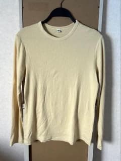 UNIQLO ソフトリブクルーネック イエロー Lのサムネイル